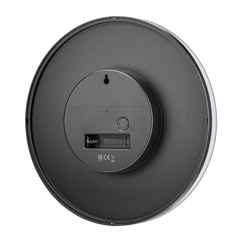 Braun Classic Wall Clock with Silent Sweeping Easy to Read, 23cm Diameter in Black - BC26B