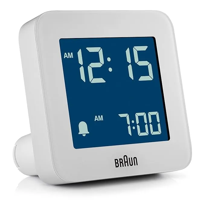 Braun Digital Clock with Snooze, Negative LCD Display, Quick Set - BC09W