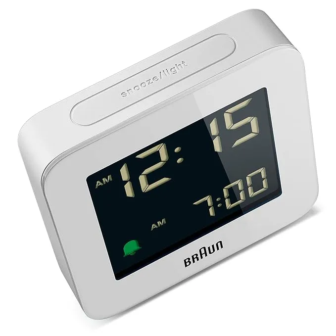 Braun Digital Clock with Snooze, Negative LCD Display, Quick Set - BC09W