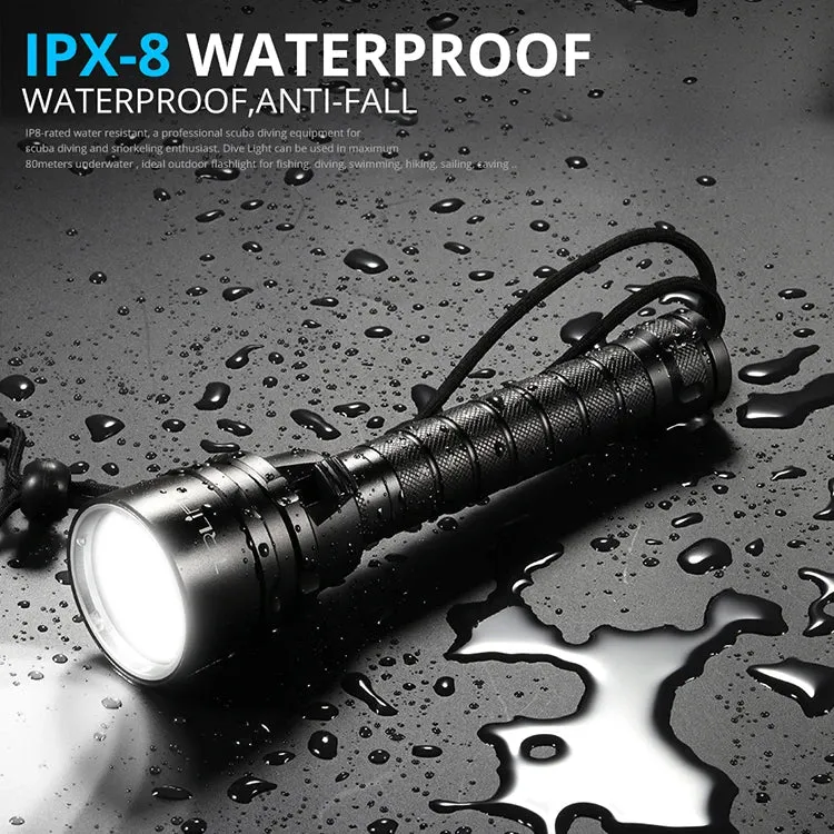 Brightest Professional Diving Flashlight  L2 Portable Scuba Dive torch 200M Underwater IPX8 Waterproof 18650 Flashlights