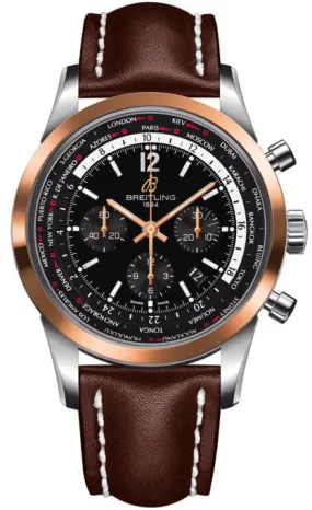 BRT Watch Transocean Unitime Pilot Black Red Gold