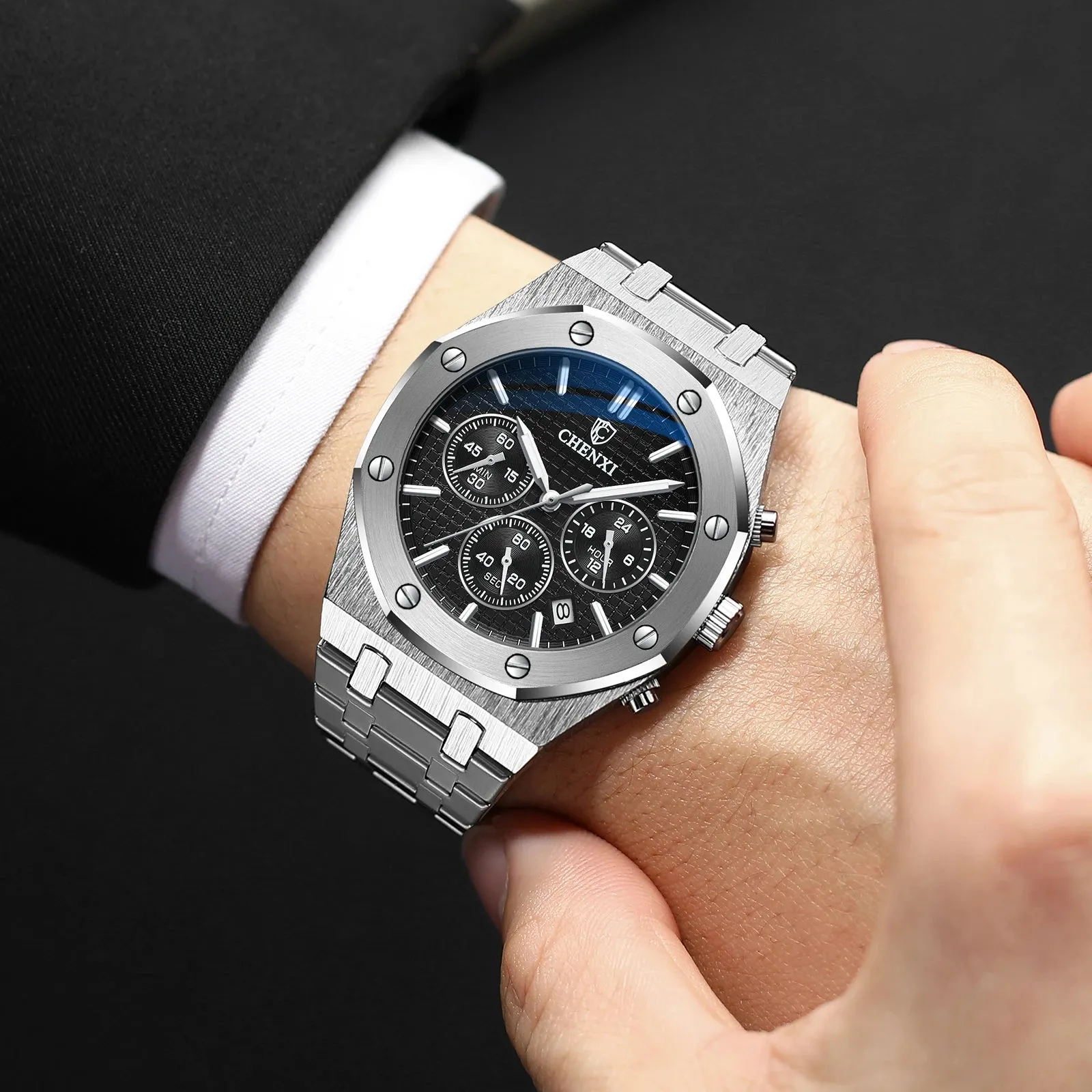 Business Style Mens Top Luxury Quartz Waterproof Watches