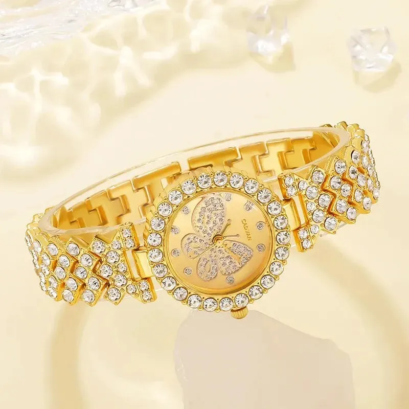 Butterfly Dial Quartz Watch Set