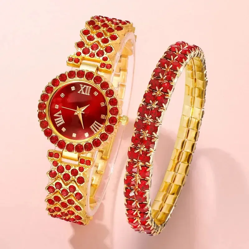 Butterfly Dial Quartz Watch Set