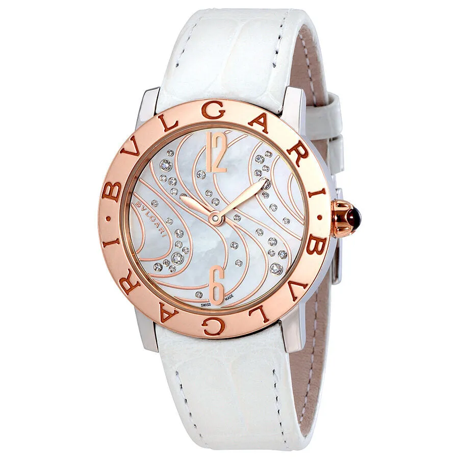 Bvlgari BVLGARI Automatic White Mother of Pearl Diamond Dial Ladies Watch 102027