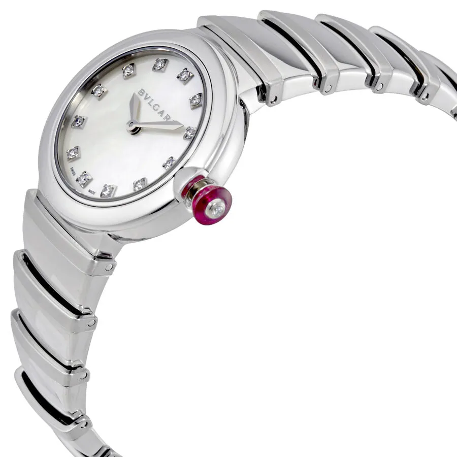 Bvlgari LVCEA White Mother of Pearl Diamond Dial Ladies Watch 102196