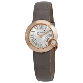 Cartier Ballon Blanc De Cartier Quartz Silver Dial 18kt Rose Gold Ladies Watch WGBL0004