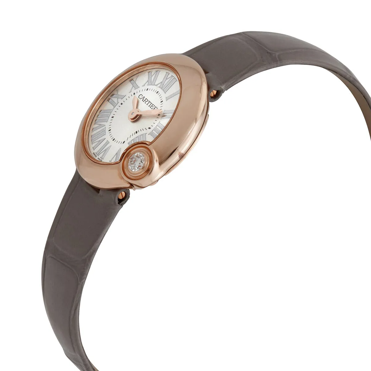 Cartier Ballon Blanc De Cartier Quartz Silver Dial 18kt Rose Gold Ladies Watch WGBL0004