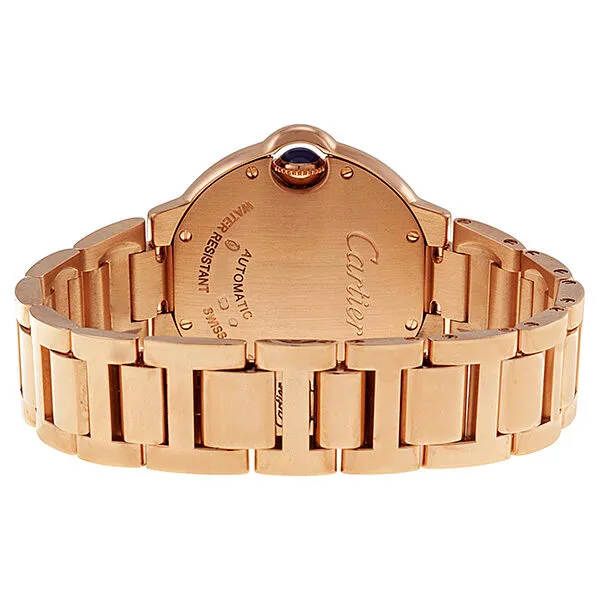 Cartier Ballon Bleu Silver Dial 18kt Rose Gold Diamond Ladies Watch WE902034