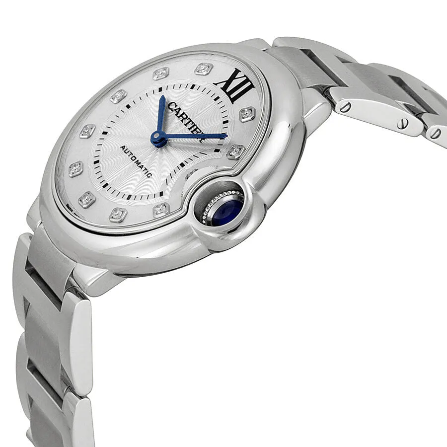 Cartier Ballon Bleu Silver Diamond Dial Unisex Watch WE902075