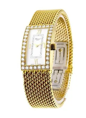 Chopard Les Classiques Rectangular White Dial Yellow Gold Bracelet 106872-0001