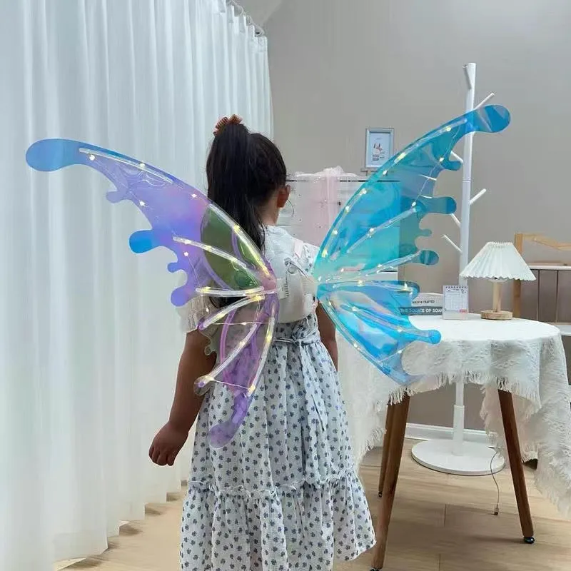 Chrismas Gift Butterfly Wings Fairy Angel Elf LED Glowing Luminous with Music Glowing Cosplay Prop