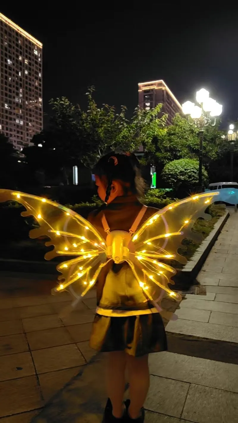 Chrismas Gift Butterfly Wings Fairy Angel Elf LED Glowing Luminous with Music Glowing Cosplay Prop