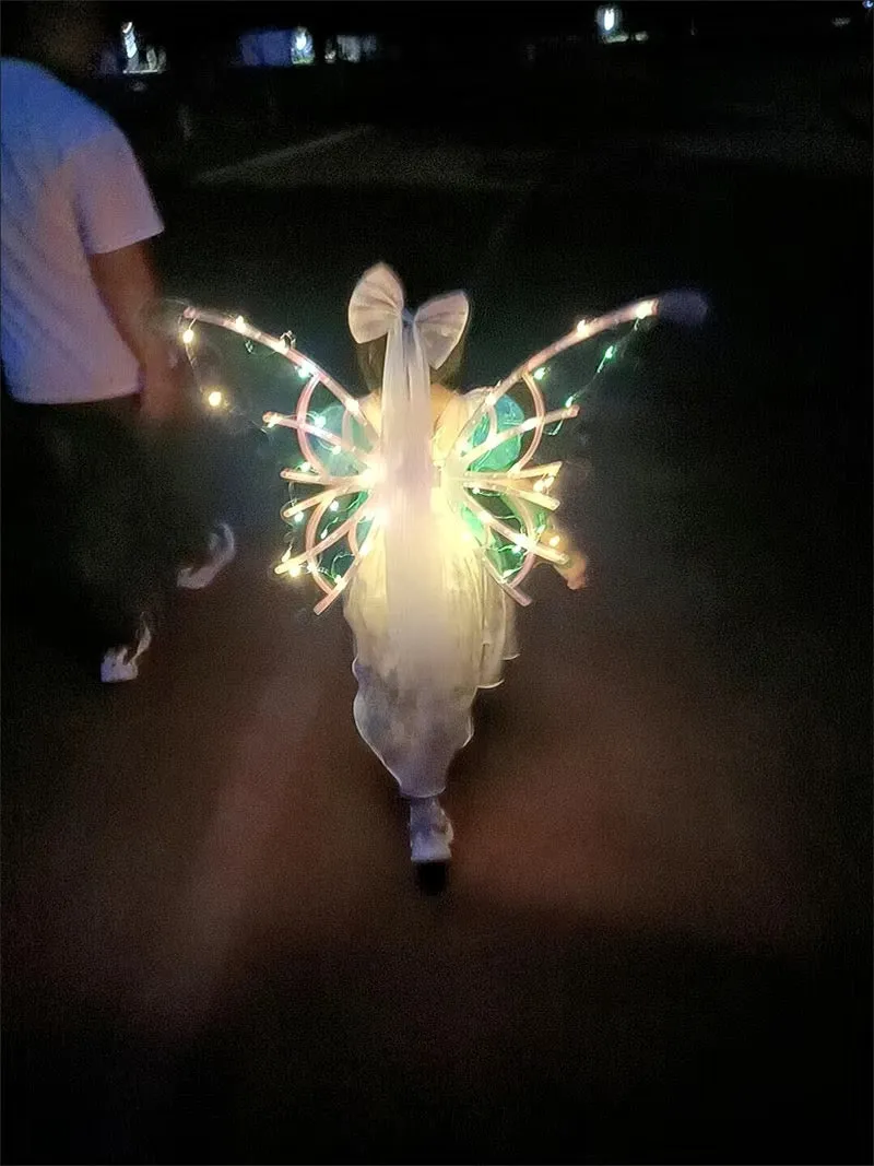 Chrismas Gift Butterfly Wings Fairy Angel Elf LED Glowing Luminous with Music Glowing Cosplay Prop