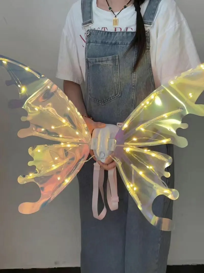 Chrismas Gift Butterfly Wings Fairy Angel Elf LED Glowing Luminous with Music Glowing Cosplay Prop