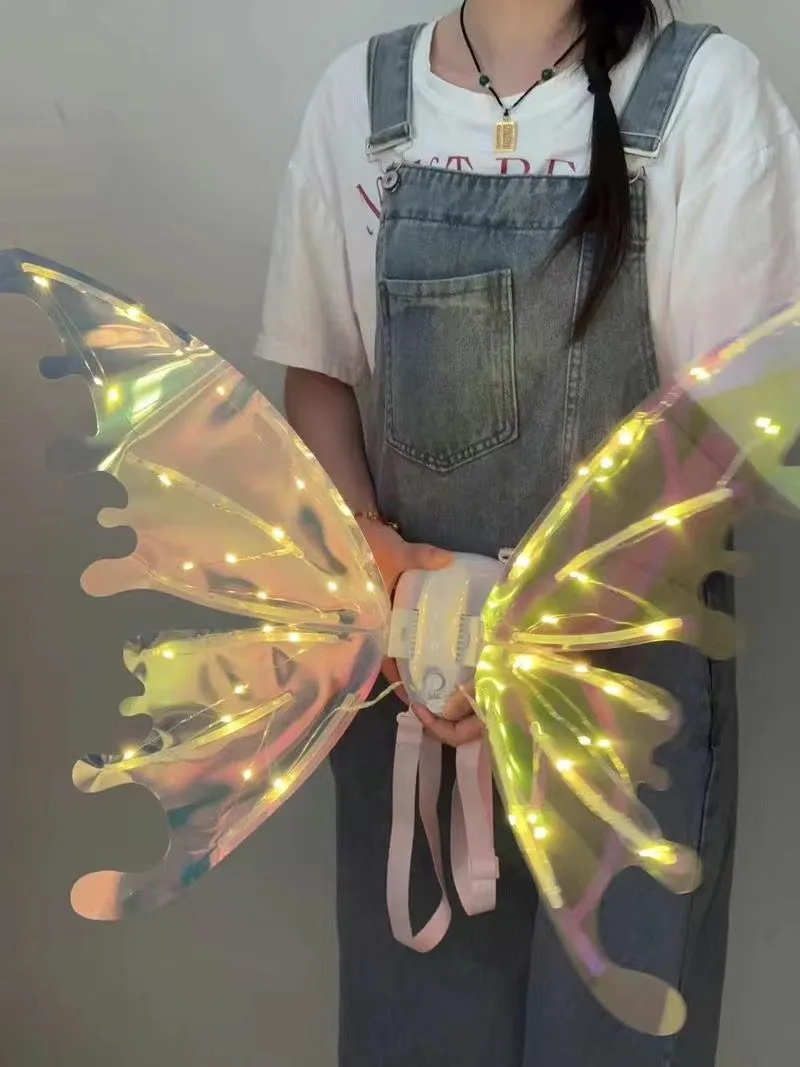 Chrismas Gift Butterfly Wings Fairy Angel Elf LED Glowing Luminous with Music Glowing Cosplay Prop