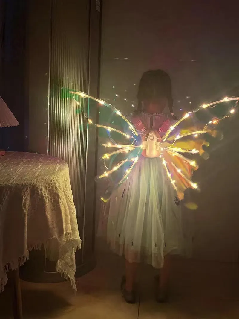 Chrismas Gift Butterfly Wings Fairy Angel Elf LED Glowing Luminous with Music Glowing Cosplay Prop