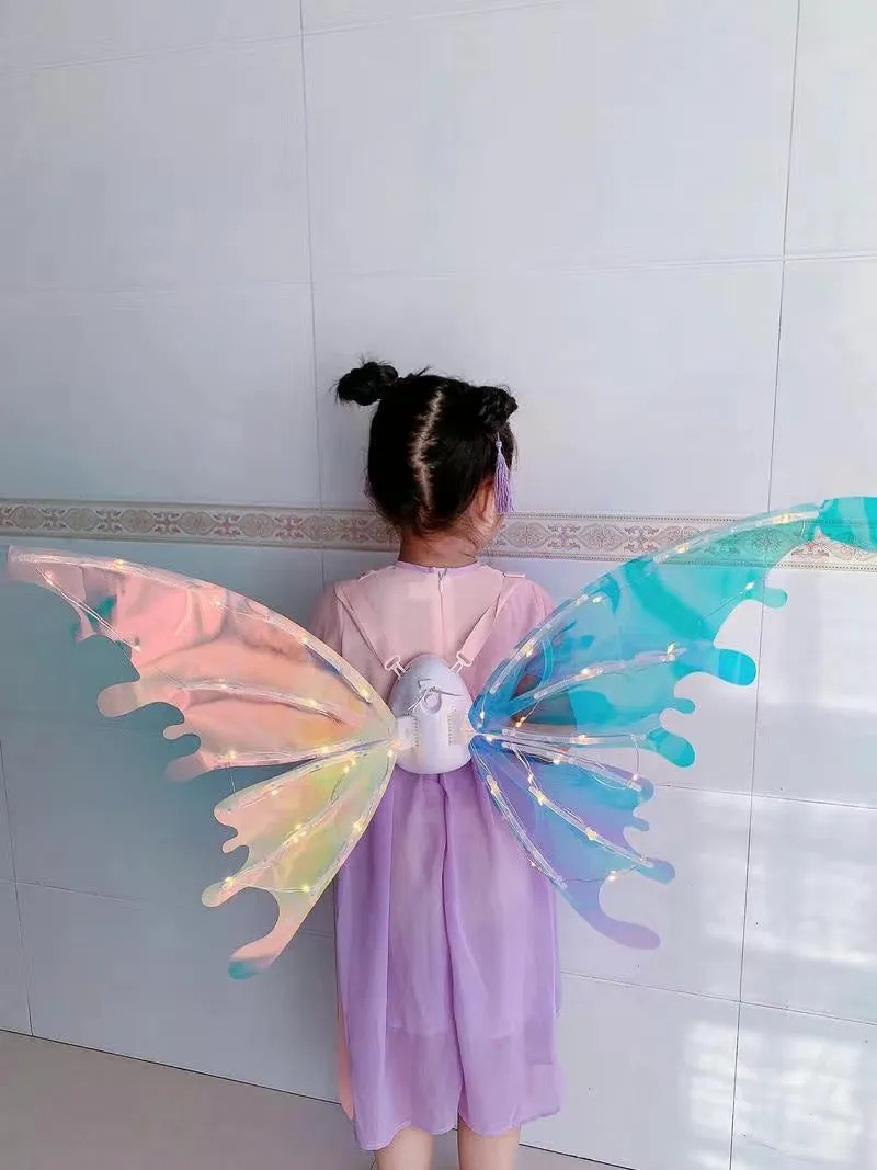 Chrismas Gift Butterfly Wings Fairy Angel Elf LED Glowing Luminous with Music Glowing Cosplay Prop