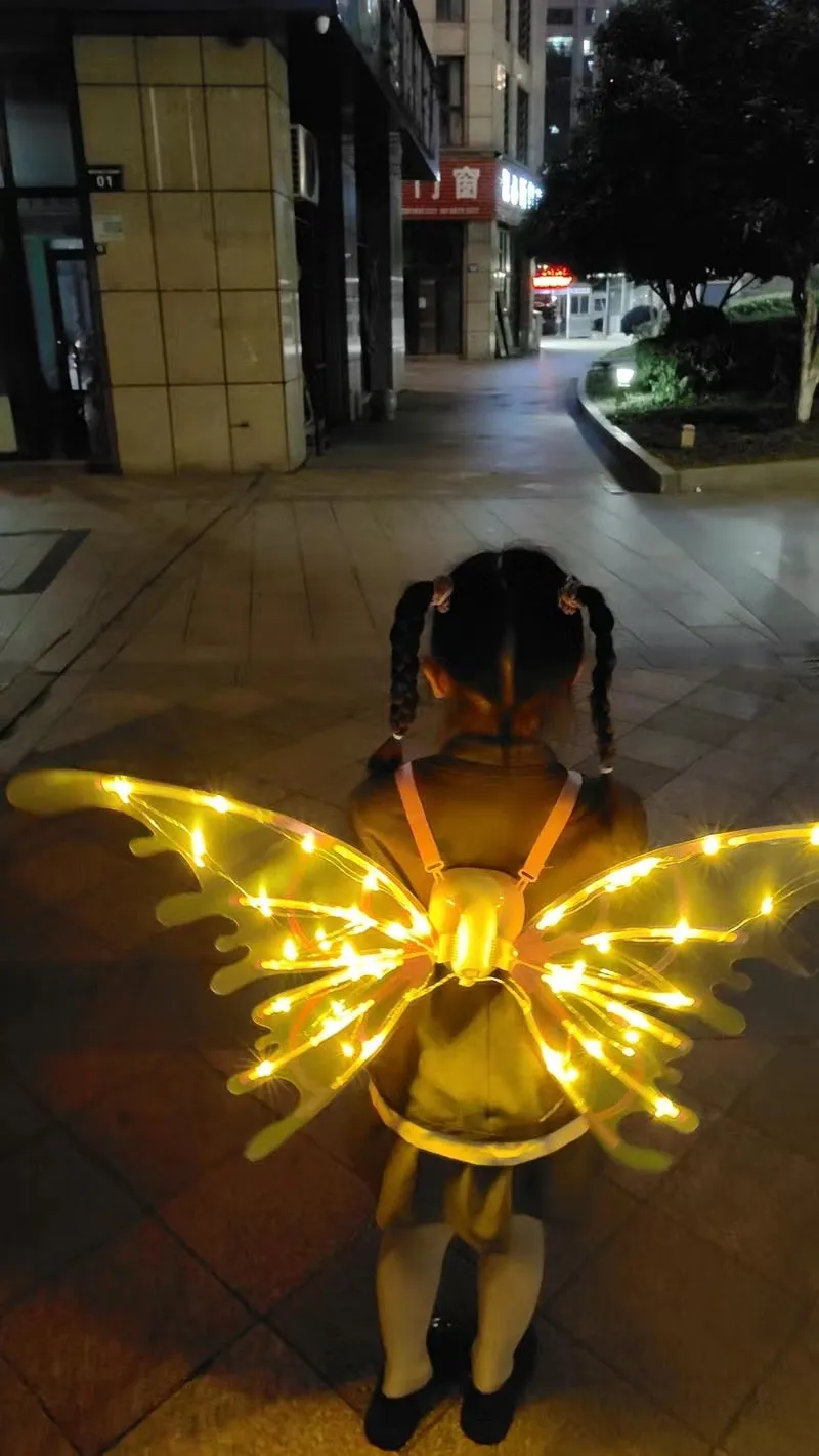 Chrismas Gift Butterfly Wings Fairy Angel Elf LED Glowing Luminous with Music Glowing Cosplay Prop