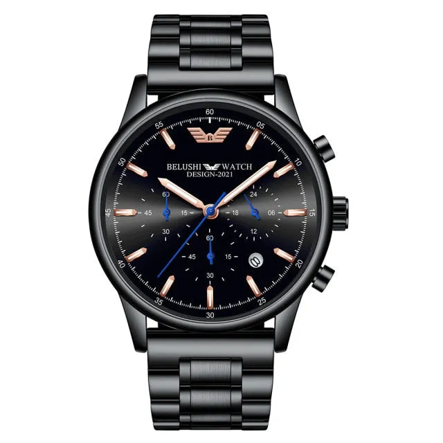 Chronograph Beautiful Watch for Men Waterproof Quartz Wrist Watch