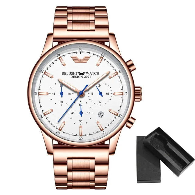 Chronograph Beautiful Watch for Men Waterproof Quartz Wrist Watch