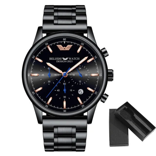Chronograph Beautiful Watch for Men Waterproof Quartz Wrist Watch