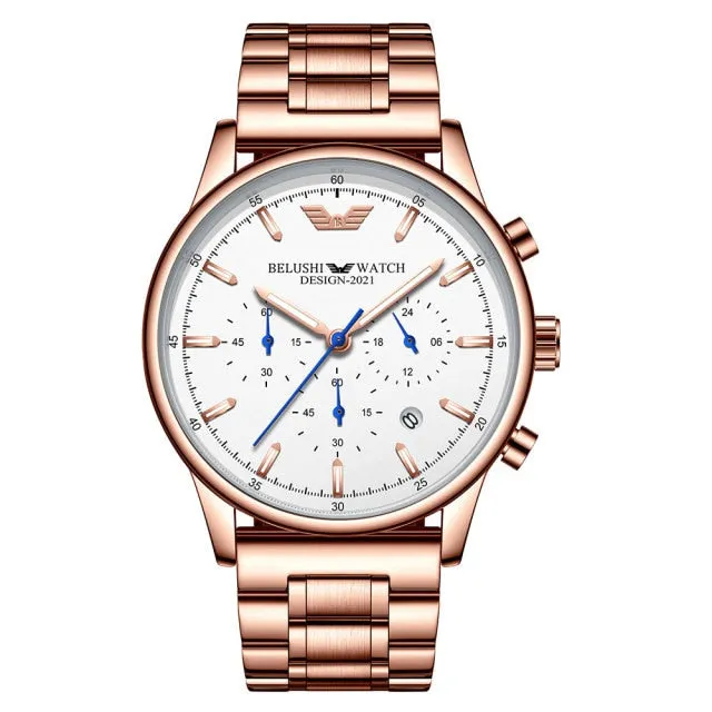 Chronograph Beautiful Watch for Men Waterproof Quartz Wrist Watch