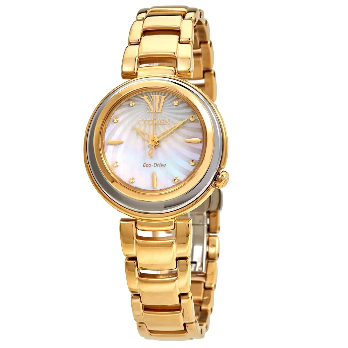 Citizen Eco-Drive Mother of Pearl Crystal Dial Ladies Watch EM0336-59D