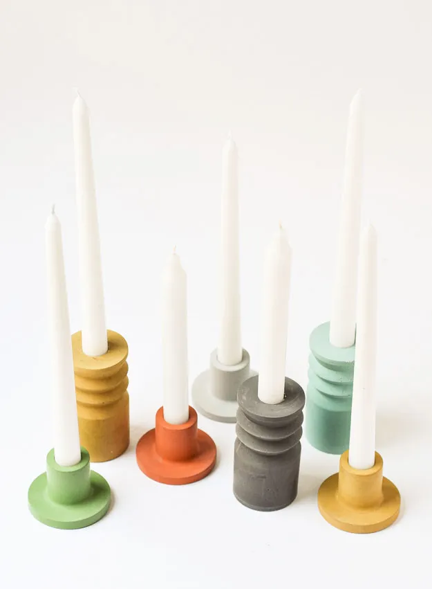 Concrete Pillar Candlestick Holder