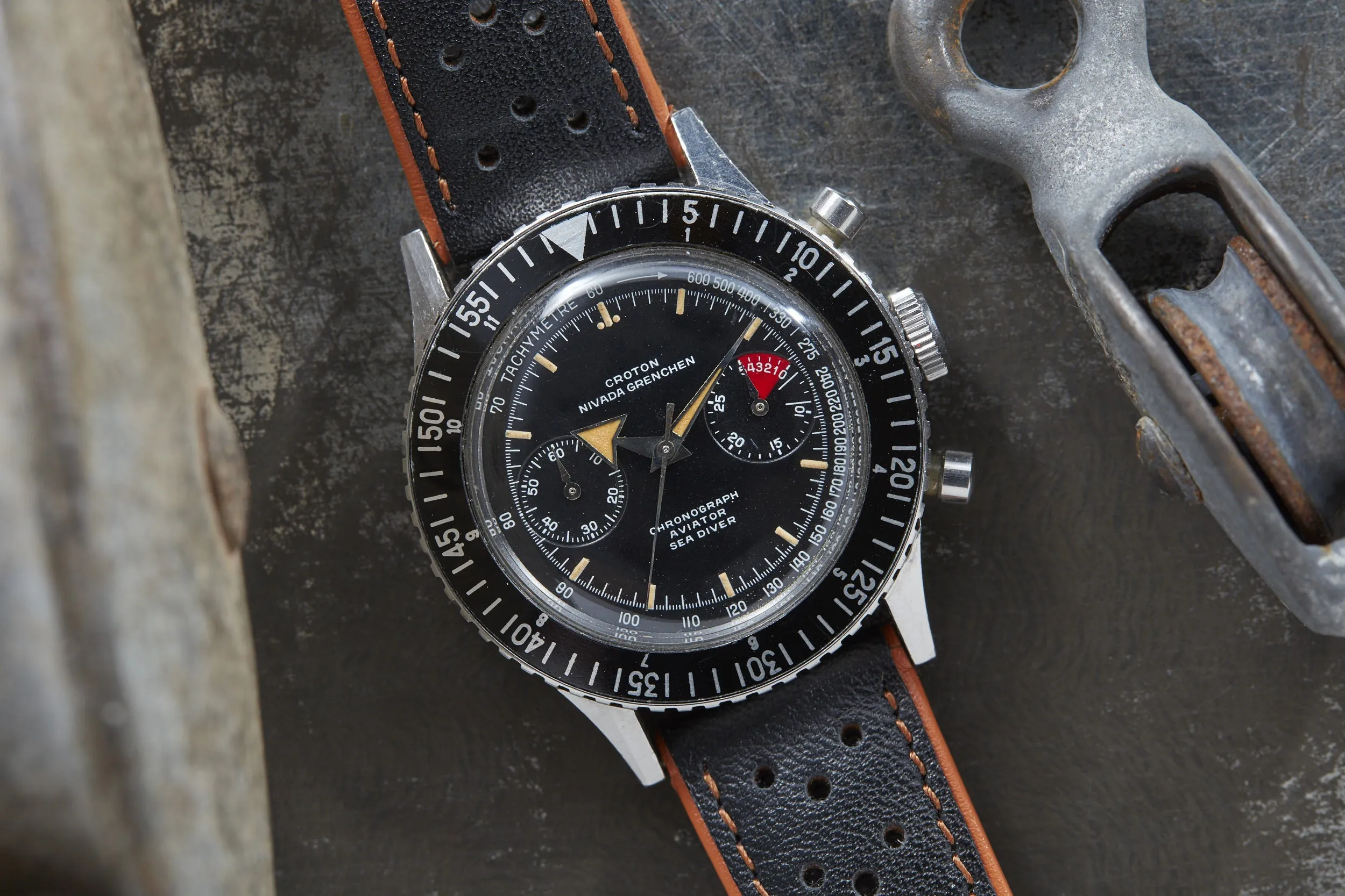 Croton Nivada Grenchen Chronomaster Aviator Sea Diver