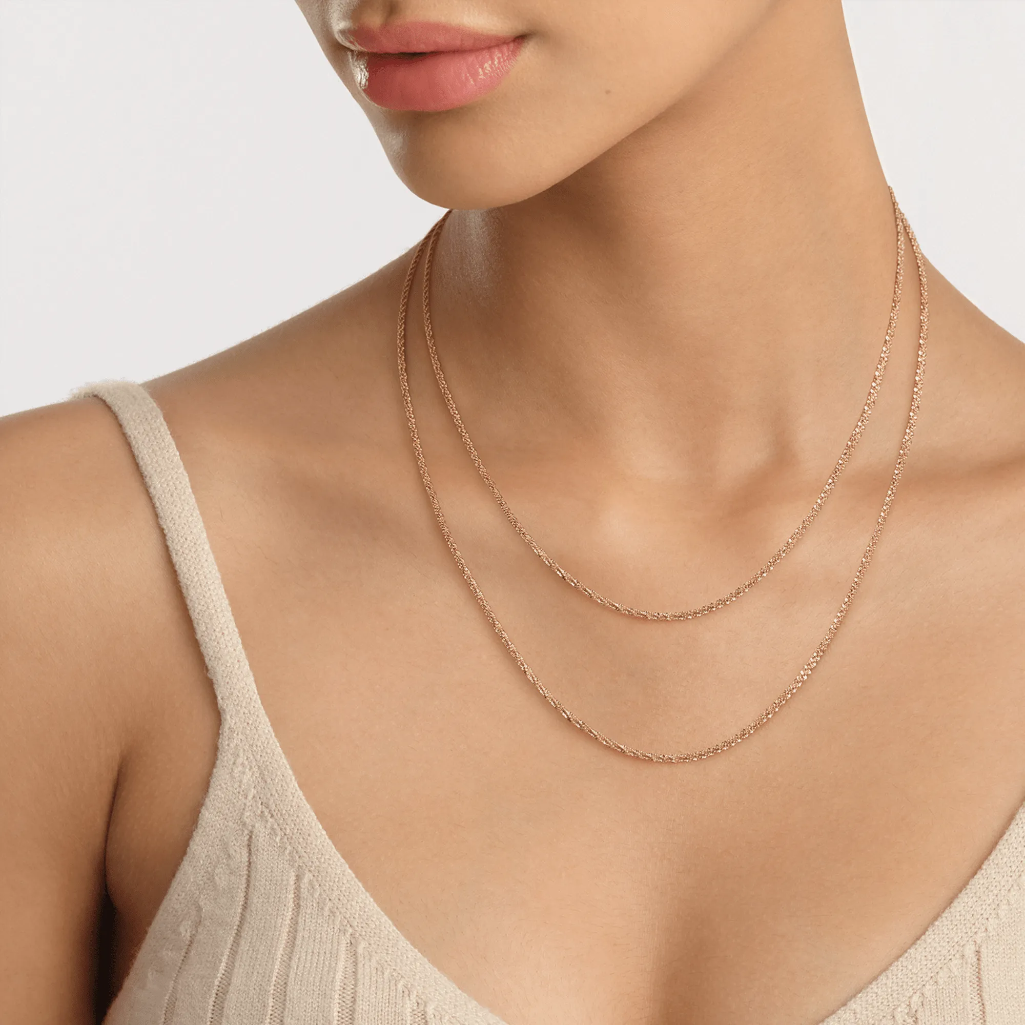 Daniel Wellington Elan Twisted Chain Necklace Short Rose Gold