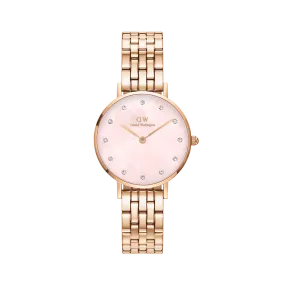 Daniel Wellington Petite Lumine 28 5-Link Rose Gold & Mother of Pearl Pink Watch