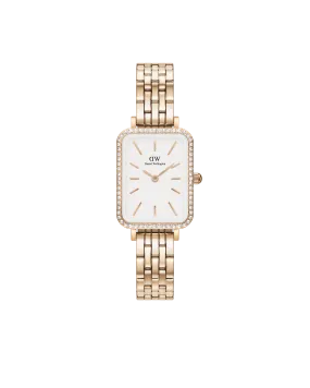 Daniel Wellington Quadro 20x26 Bezel 5-Link White & Rose Gold Watch