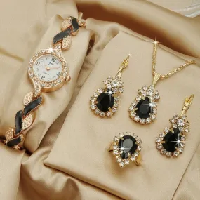 Diamond Bracelet Watch & Jewelry Set