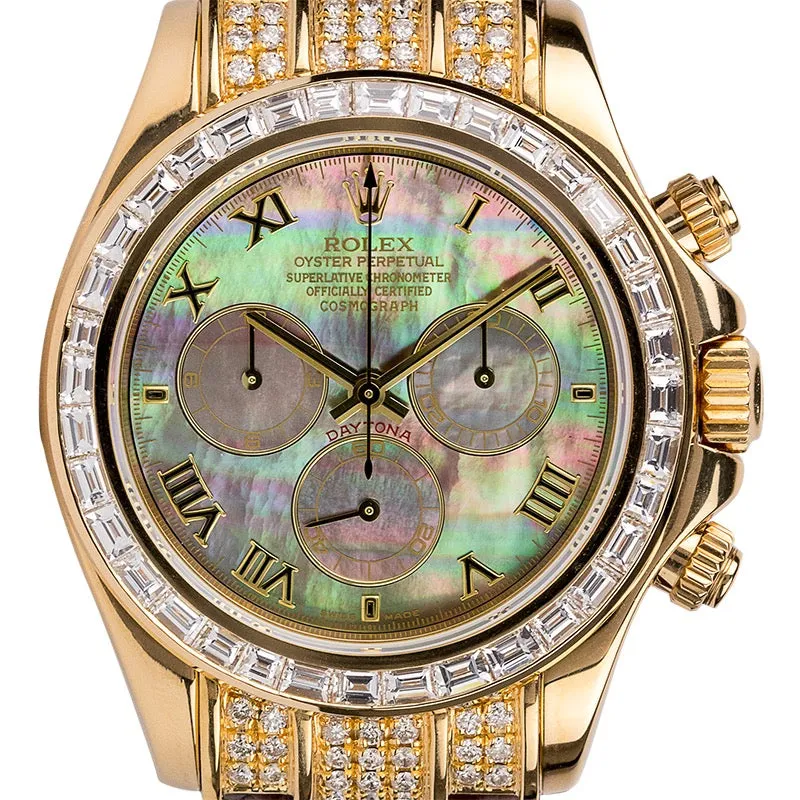 Diamond Set Rolex Daytona 116518 Yellow Gold with MOP Dial