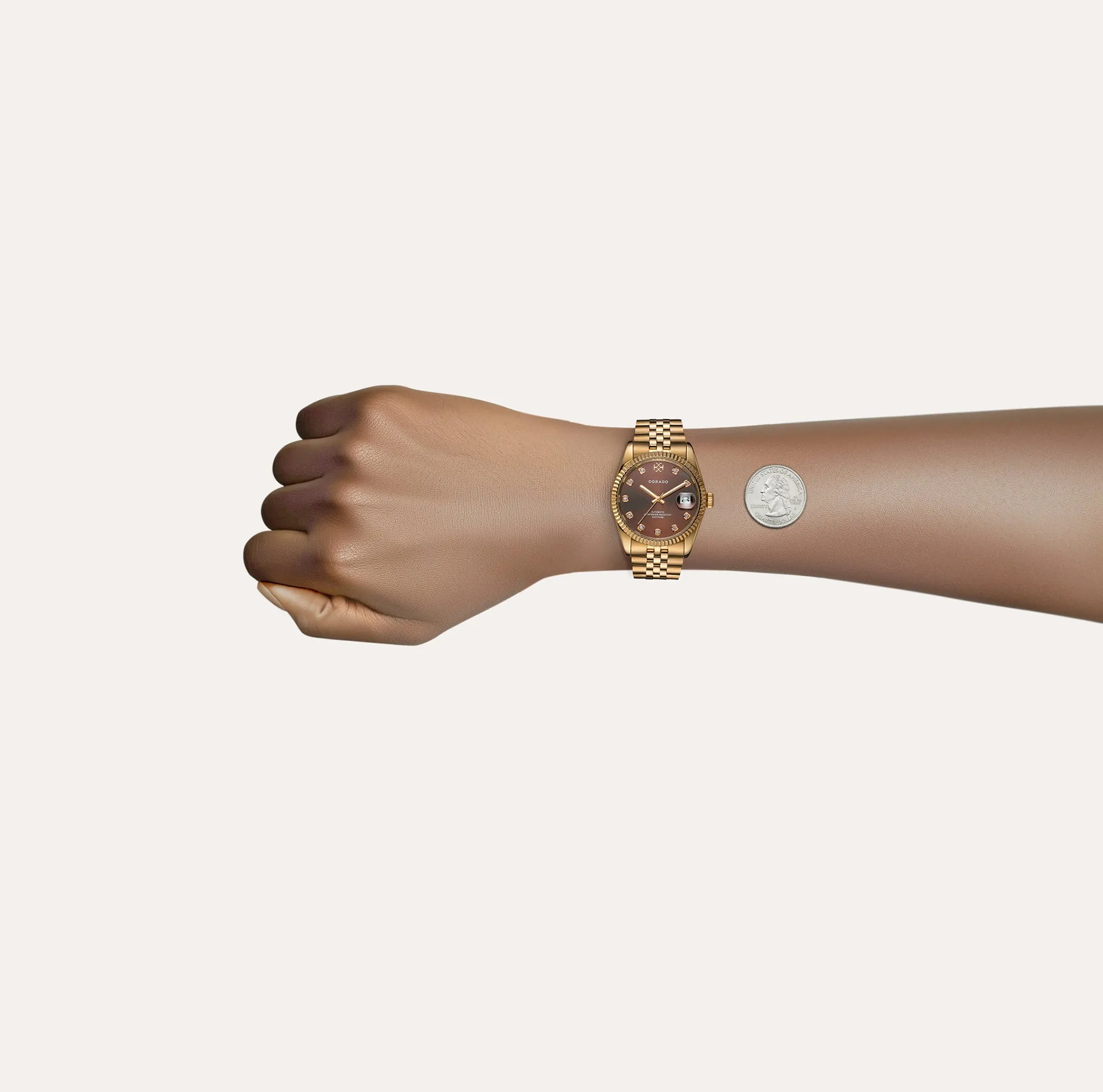 DORADO Two Tone Timeless Watch - Chocolate