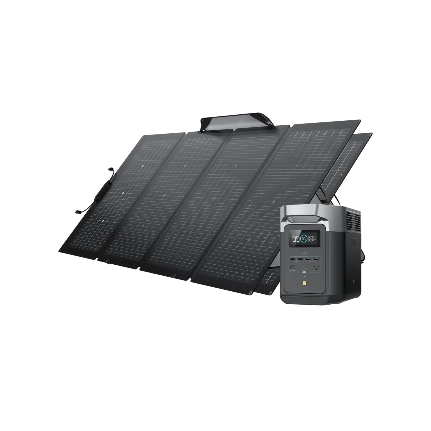 EcoFlow DELTA 2   160W Portable Solar Panel - Fast Charging, Solar Generator for Home Backup Power, Camping & RVs