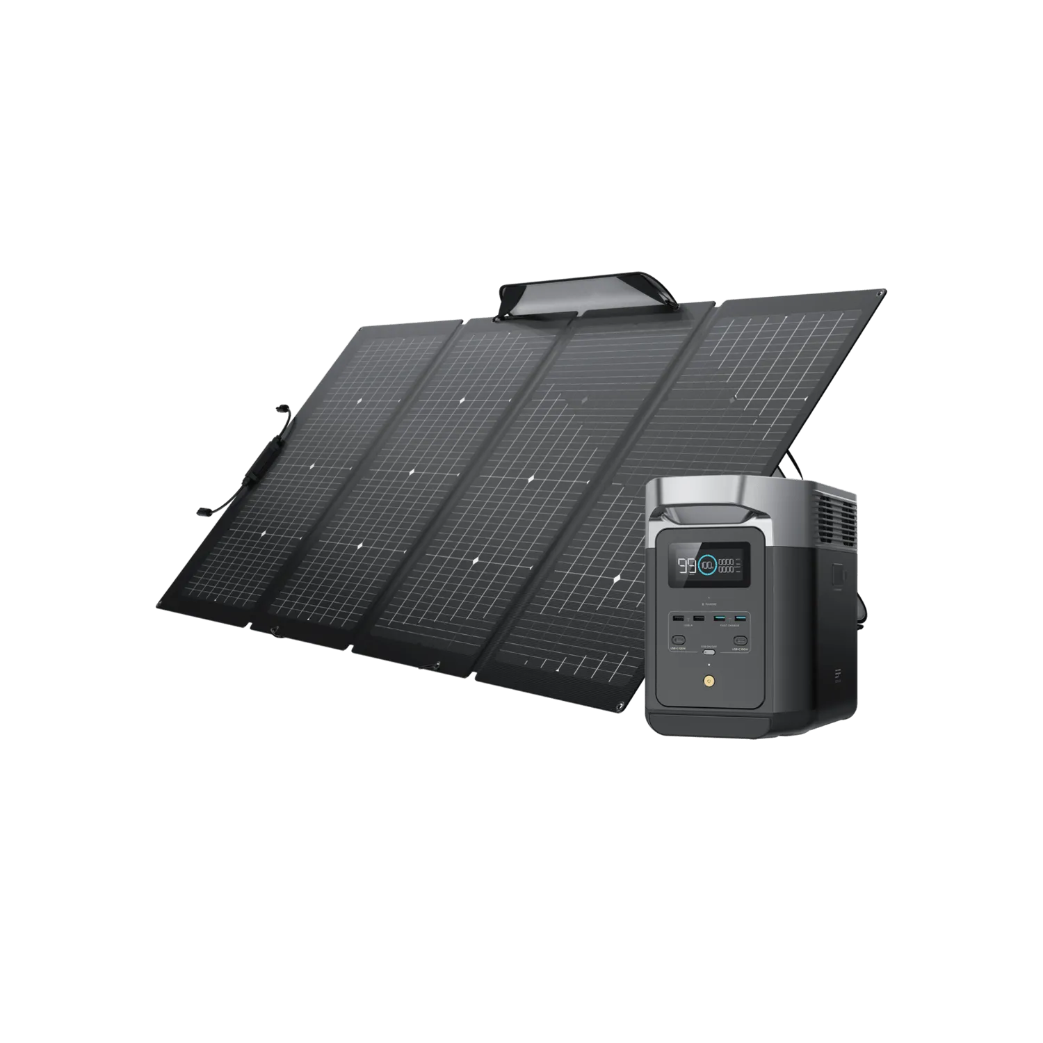 EcoFlow DELTA 2   160W Portable Solar Panel - Fast Charging, Solar Generator for Home Backup Power, Camping & RVs