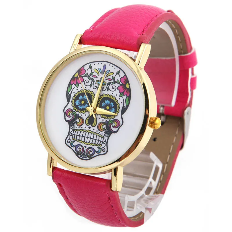 Fashion Design Women Dress watches Quartz Watch fashion SKULL Watch Ladies Sport Watches