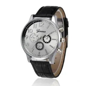 Fashion Retro Design Leather Band Analog Quartz Wrist Watch