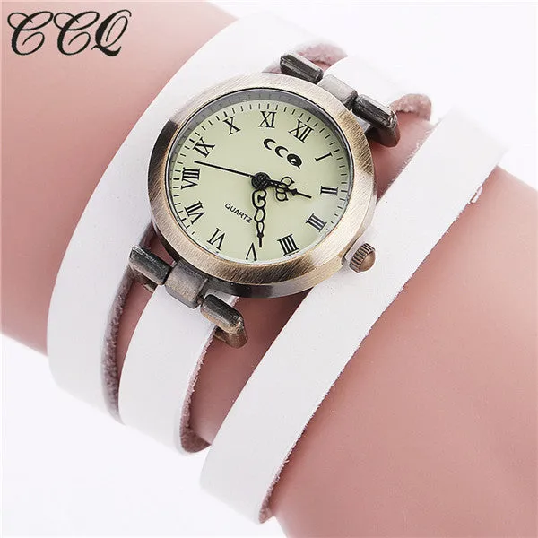 Fashion Vintage Cow Leather Bracelet Roma Watch Women WristWatch Casual Luxury Quartz Watch Relogio Feminino Gift