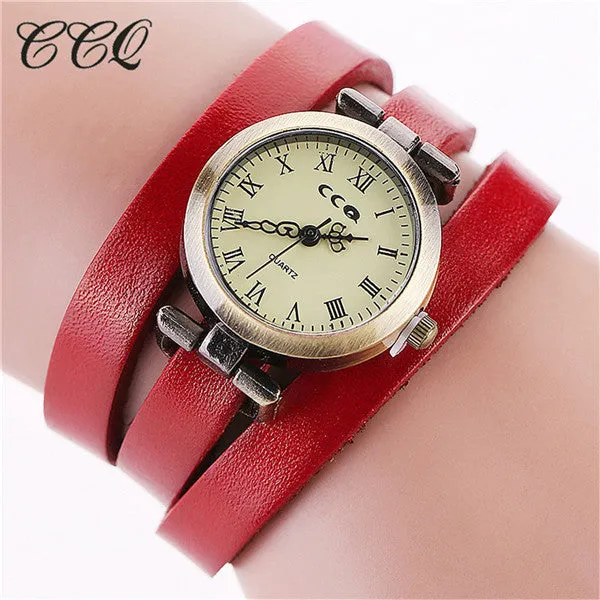 Fashion Vintage Cow Leather Bracelet Roma Watch Women WristWatch Casual Luxury Quartz Watch Relogio Feminino Gift