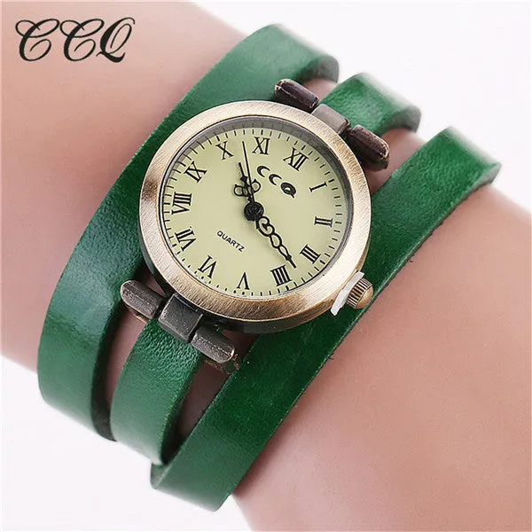 Fashion Vintage Cow Leather Bracelet Roma Watch Women WristWatch Casual Luxury Quartz Watch Relogio Feminino Gift