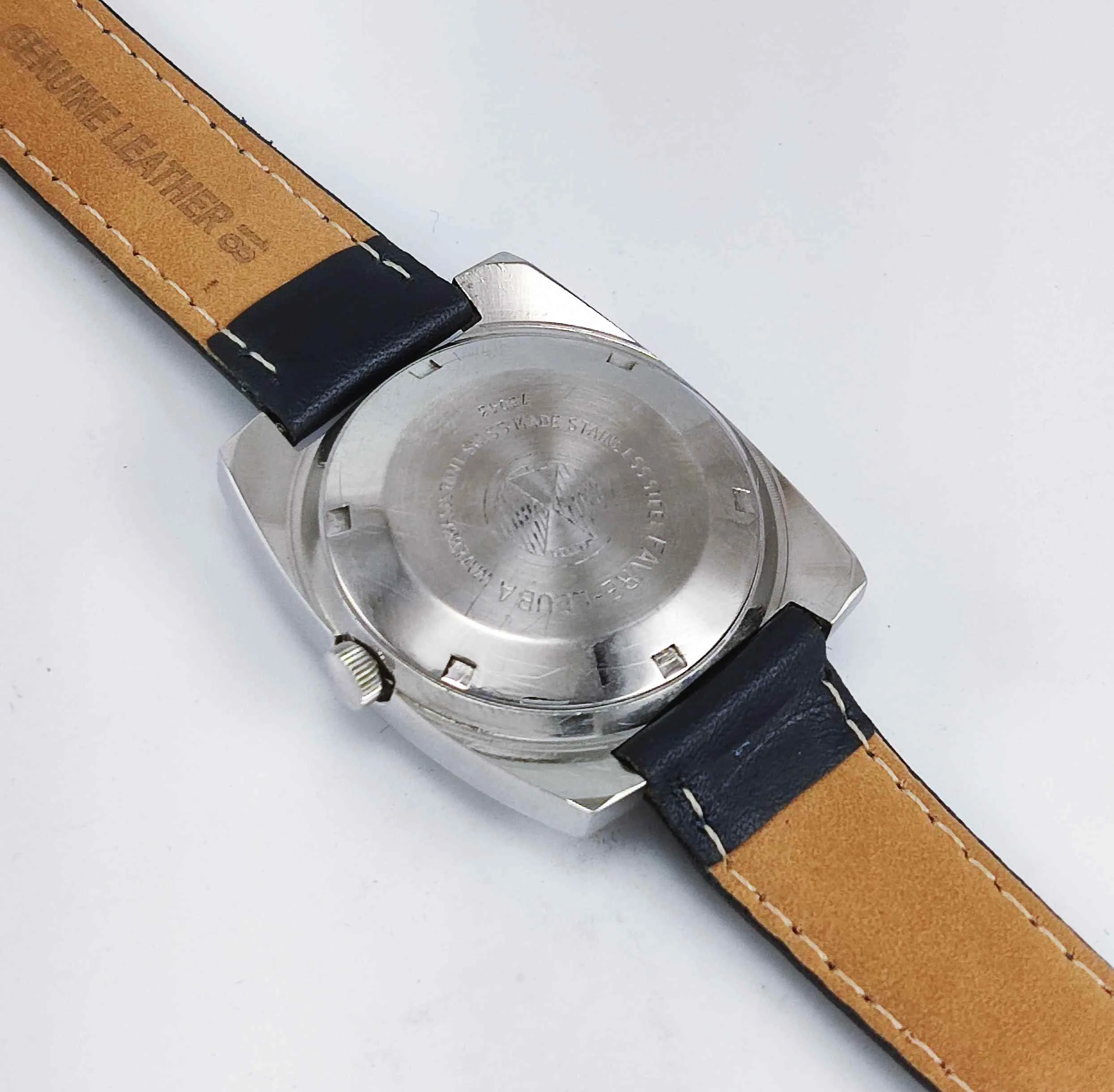 Favre Leuba Duomatic 908 Navy Blue Dial Automatic 17 Jewels Men's Wrist Watch