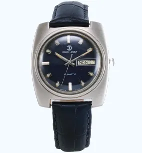 Favre Leuba Duomatic 909 Navy Blue Dial Automatic 17 Jewels Men's Wrist Watch