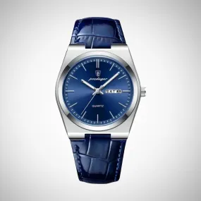 Ferdinand Elegant Blue Leather Quartz Watch