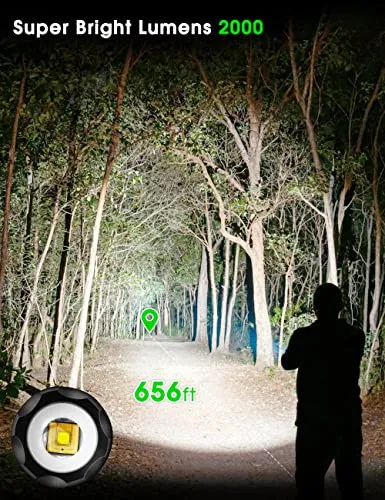 Flashlight Rechargeable, Flashlights high lumens, Mini Flashlight, LED Flashlight Rechargeable-Adjustable Brightness Tactical Flashlight for Camping, Outdoors Emergency, Christmas Gifts Men & Women