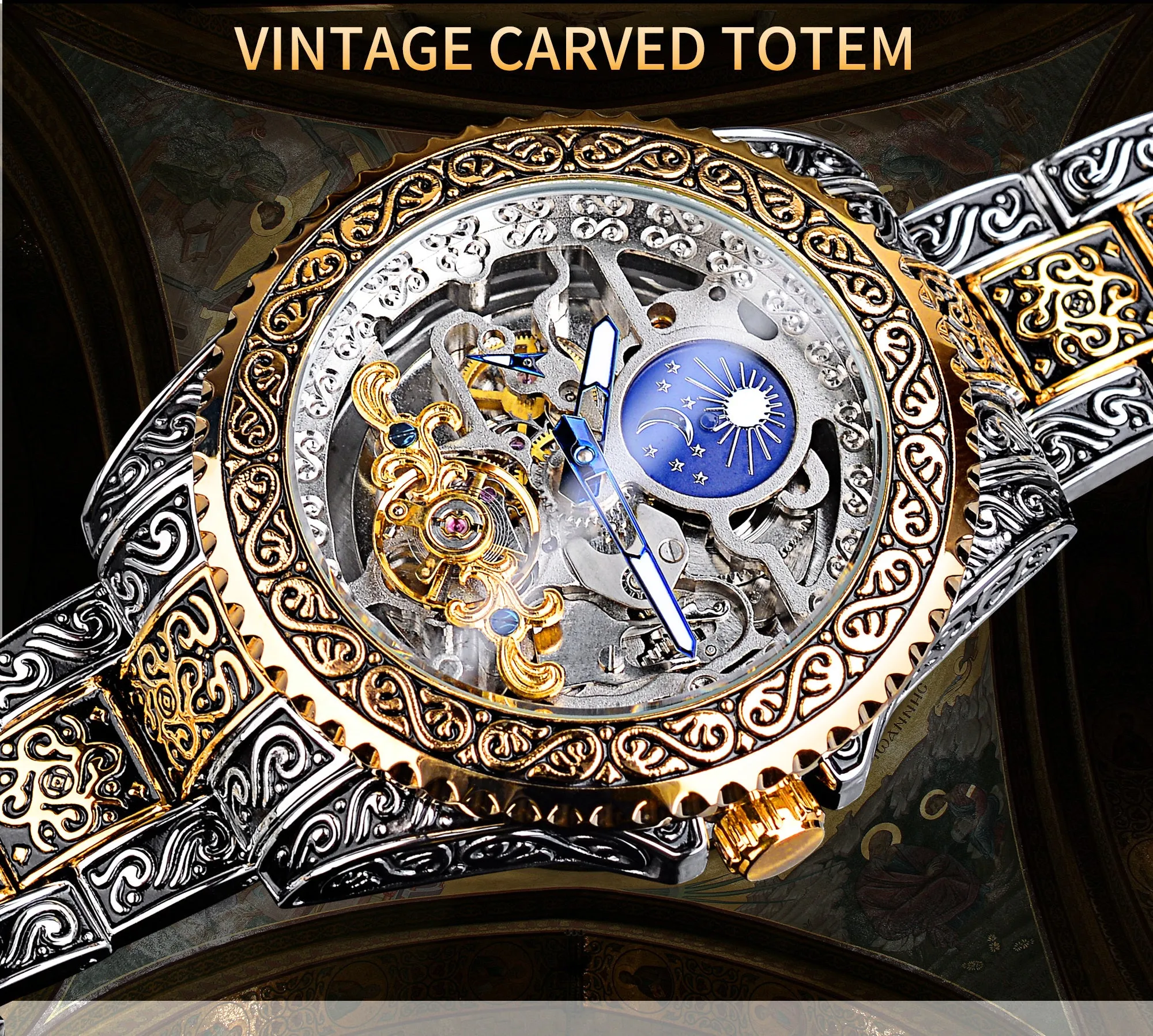 Forsining Skeleton Carved Tourbillon Mechanical Luxury Men's Wristwatch