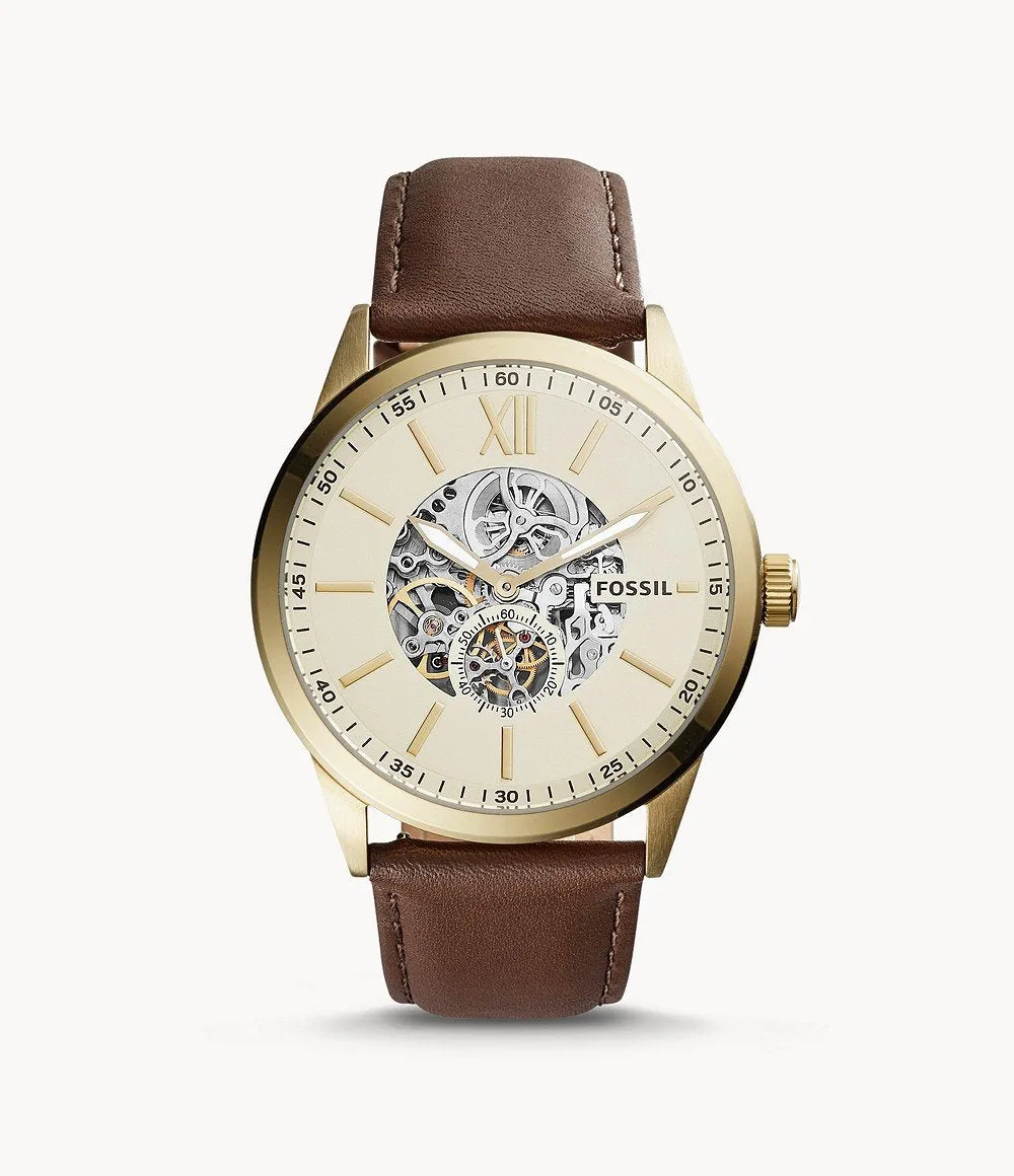 Fossil Flynn Mechanical Brown Leather Men's Watch BQ2215