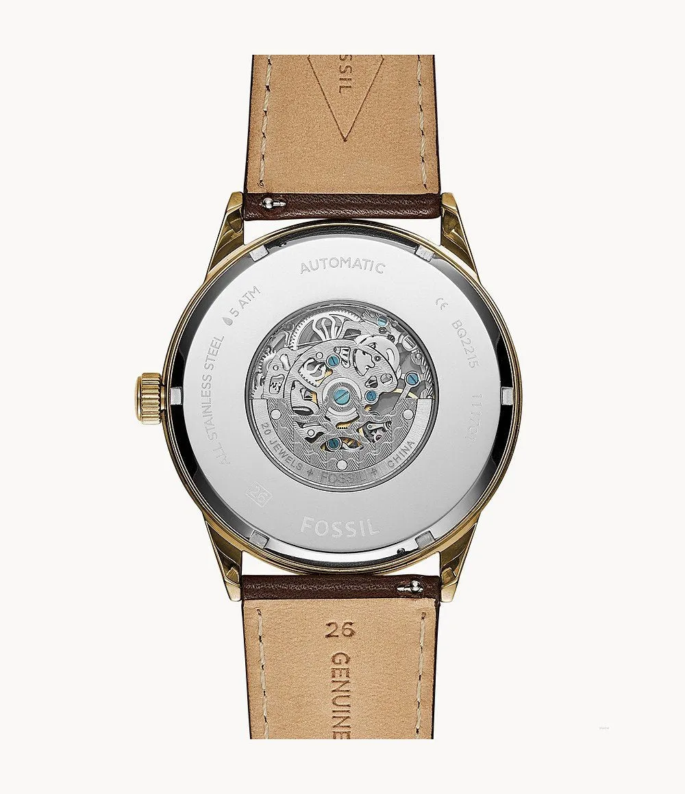 Fossil Flynn Mechanical Brown Leather Men's Watch BQ2215